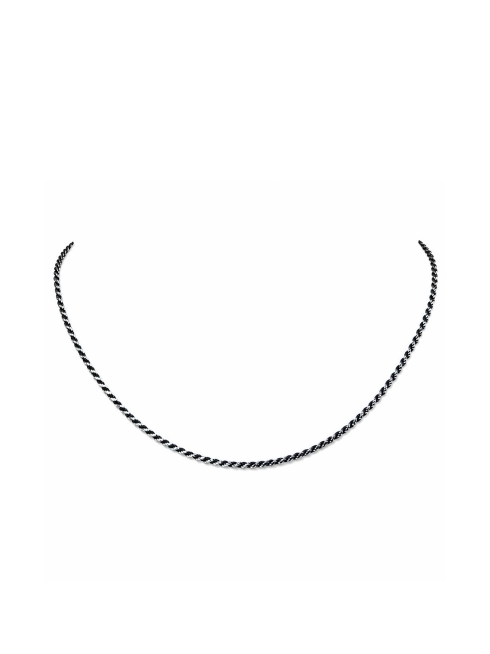 Italian Sterling Silver Diamond Cut Sparkle Twisted Rope Necklace